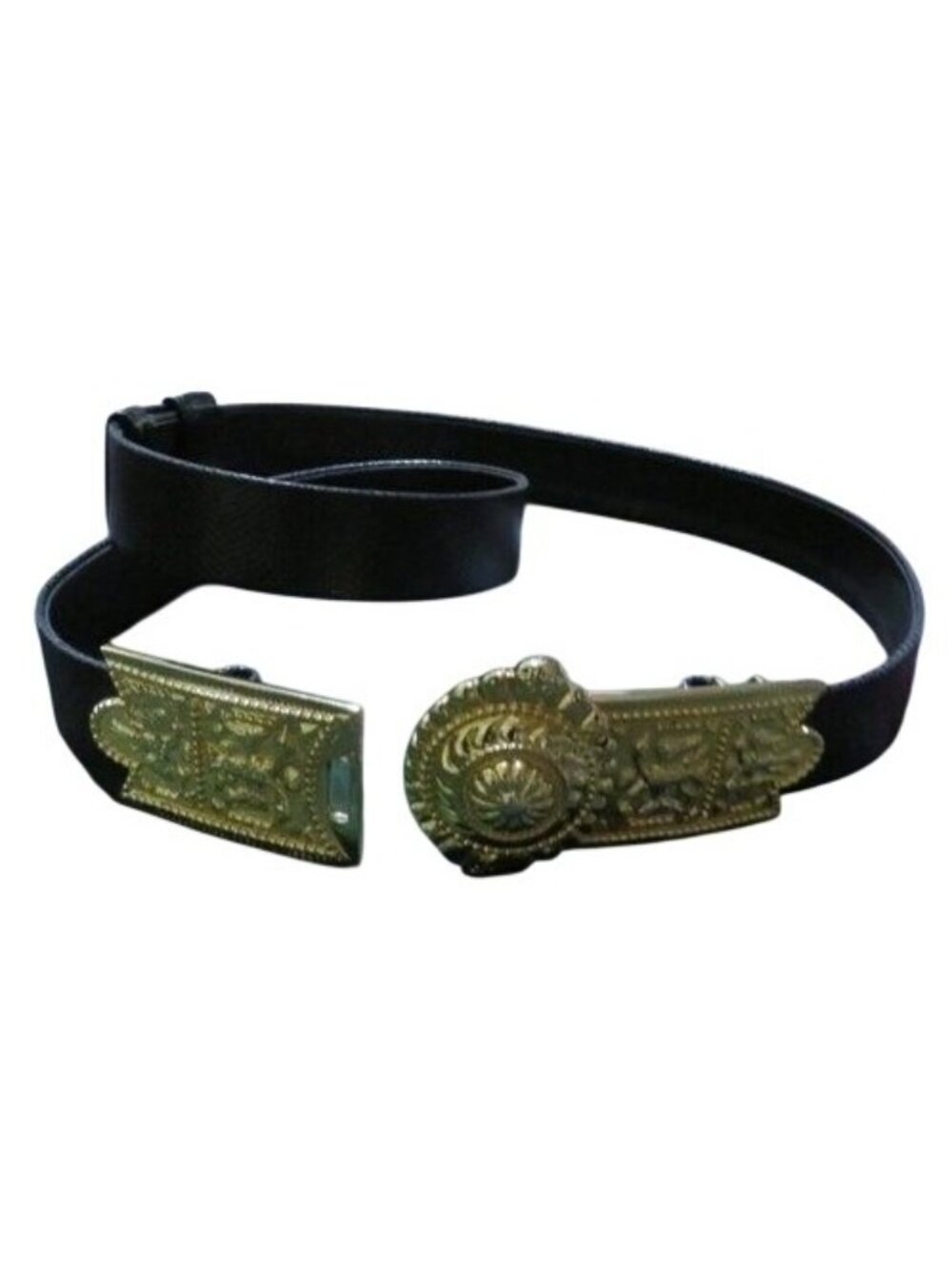 Alexis Kirk Vintage Dark Green snakeskin leather embellished adjustable belt